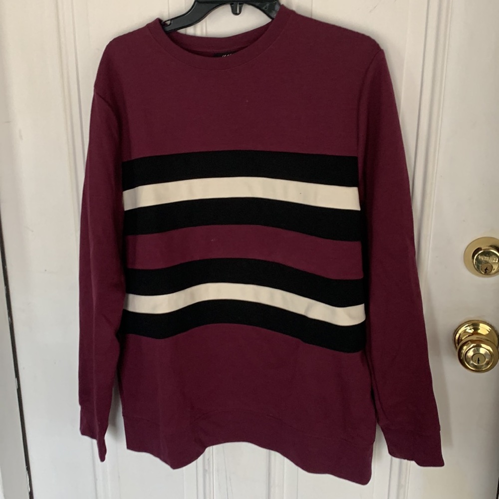 Brand new sweatshirt.  Plumb color with stripe detail, 90s fashion